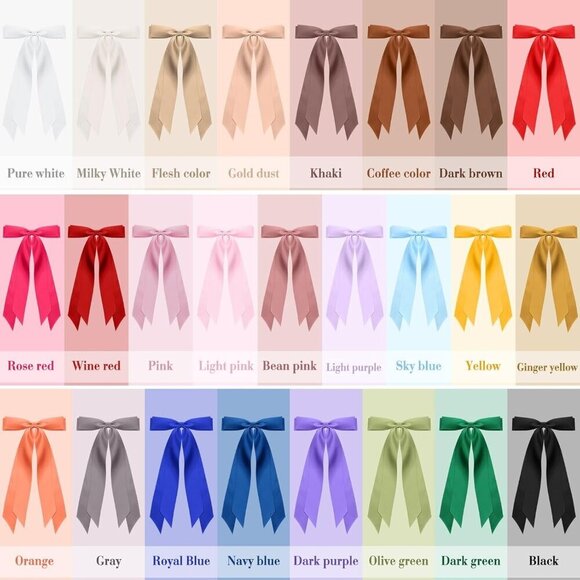 Silky Satin Hair Bows Set 25 pcs Elegant Clips for Women, Multiple Hairstyles main image 2